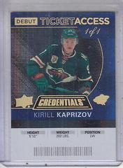 Kirill Kaprizov [Black] Hockey Cards 2021 Upper Deck Credentials Prices