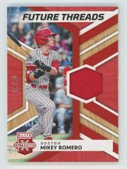 Mikey Romero [Red] #FT-MR Baseball Cards 2022 Panini Elite Extra Edition Future Threads Prices