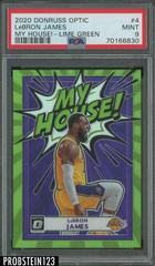 LeBron James [Lime Green] Basketball Cards 2020 Panini Donruss Optic My House Prices
