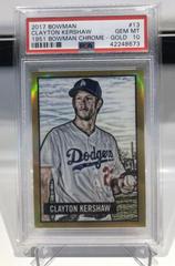 Clayton Kershaw [Gold] #13 Baseball Cards 2017 Bowman 1951 Chrome Prices