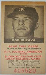 Bob Kuzava Baseball Cards 1954 NY Journal American Prices