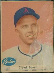 Cloyd Boyer [Pink Background] Baseball Cards 1955 Rodeo Meats Athletics Prices
