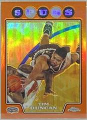 Tim Duncan [Orange Refractor] Basketball Cards 2008 Topps Chrome Prices