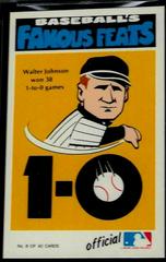 Walter Johnson Baseball Cards 1972 Fleer Famous Feats Prices