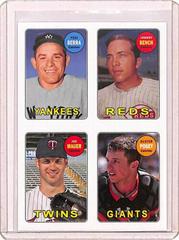 Buster Posey, Joe Mauer, Johnny Bench, Yogi Berra Baseball Cards 2013 Topps Archives 1969 4 in 1 Stickers Prices