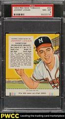 Johnny Logan Baseball Cards 1954 Red Man Tobacco Prices
