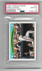 Gary Carter [Hardback Test] #14 Baseball Cards 1987 Topps Stickers Prices