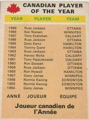 Player of the Year Football Cards 1970 O Pee Chee CFL Prices
