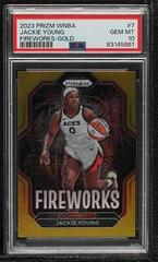 Jackie Young [Gold] #7 Basketball Cards 2023 Panini Prizm WNBA Fireworks Prices