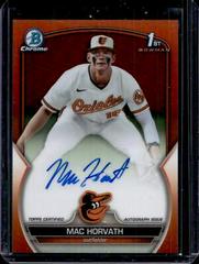 Mac Horvath [Orange] #CDA-MH Baseball Cards 2023 Bowman Draft Chrome Prospect Autographs Prices