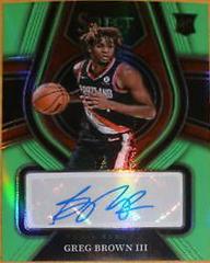 Greg Brown III [Green Prizm] Basketball Cards 2021 Panini Select Rookie Signatures Prices