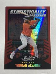 Yordan Alvarez [Spectrum Red] #SS-7 Baseball Cards 2022 Panini Absolute Statistically Speaking Prices