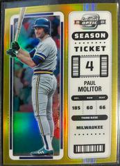 Paul Molitor [Gold] Baseball Cards 2023 Panini Chronicles Contenders Optic Prices