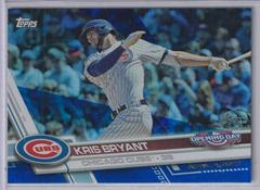 Kris Bryant [Swinging Rainbow Blue Foil] #1 Baseball Cards 2017 Topps Opening Day Prices