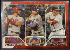 Austin Riley, Kyle Schwarber, Pete Alonso [Red Foil] Baseball Cards 2023 Topps Prices