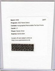 Randy Orton [Tie Dye Prizm] Wrestling Cards 2022 Panini Select WWE Autograph Memorabilia Prices