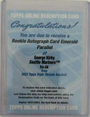 George Kirby [Emerald] Baseball Cards 2022 Topps Triple Threads Rookie Autographs Prices