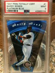 Barry Bonds [Platinum Blue] #1 Baseball Cards 1997 Pinnacle Totally Certified Prices