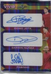 Diogo Jota , Darwin Nunez , Fabinho [Navy Blue] Soccer Cards 2022 Leaf Vivid Triple Autographs Prices
