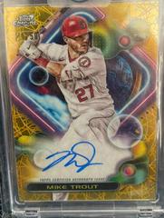 Mike Trout [Gold Interstellar] #CCA-MT Baseball Cards 2023 Topps Cosmic Chrome Autographs Prices