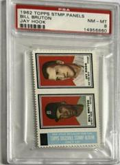 Bill Bruton [Jay Hook] Baseball Cards 1962 Topps Stamp Panels Prices