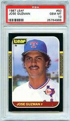 Jose Guzman #50 Baseball Cards 1987 Leaf Prices