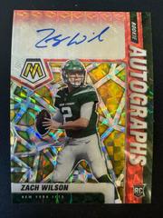 Zach Wilson [Choice Fusion Red Yellow] Football Cards 2021 Panini Mosaic Rookie Autographs Prices