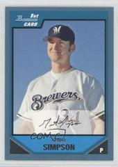 Gerrit Simpson #BP29 Baseball Cards 2007 Bowman Prospects Prices