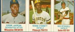 Aaron, Petrocelli, Stennett [Hand Cut Panel] Baseball Cards 1975 Hostess Prices