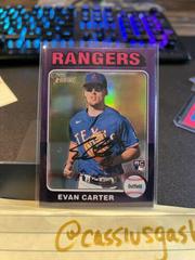 Evan Carter [Refractor] #170 Baseball Cards 2024 Topps Heritage Chrome Prices