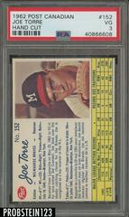 Joe Torre [Hand Cut] #152 Baseball Cards 1962 Post Canadian Prices