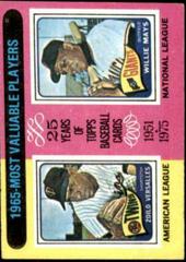 1965 MVP's [Zoilo Versalles, Willie Mays] #203 Baseball Cards 1975 Topps Prices