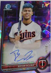 Bryan Acuna [Purple] Baseball Cards 2022 Bowman Chrome Sapphire Autographs Prices