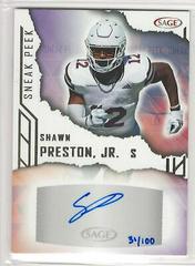 Shawn Preston Jr. [Gold] #SPA-SP Football Cards 2023 Sage Sneak Peek Autographs Prices