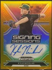 Kyle Nicolas [Gold Prizm] #SS-KN Baseball Cards 2021 Panini Prizm Draft Picks Signing Sessions Autographs Prices