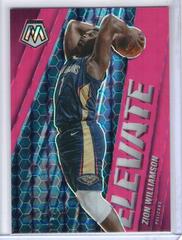 Zion Williamson [Pink Fluorescent] Basketball Cards 2020 Panini Mosaic Elevate Prices