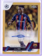 Ansu Fati [Gold] Soccer Cards 2022 Topps Chrome UEFA Club Competitions Autographs Prices