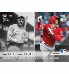 Babe Ruth, Shohei Ohtani #MOW18 Baseball Cards 2018 Topps Now Moment of the Week Prices