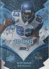 Deion Branch #88 Football Cards 2008 Upper Deck Icons Prices