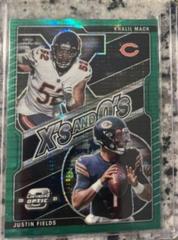 Justin Fields, Khalil Mack [Green Pulsar] Football Cards 2021 Panini Contenders Optic Xs and Os Prices