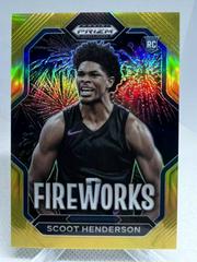 Scoot Henderson [Gold] #3 Basketball Cards 2023 Panini Prizm Draft Picks Fireworks Prices