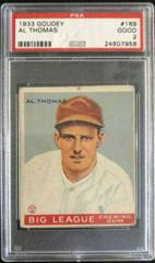 Al Thomas #169 Baseball Cards 1933 Goudey Prices