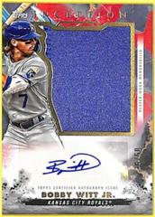 Bobby Witt Jr. [Red] #IAJP-BW Baseball Cards 2023 Topps Inception Autograph Jumbo Patch Prices