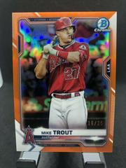 Mike Trout [Orange Refractor] #54 Baseball Cards 2021 Bowman Chrome Prices