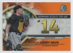 Henry Davis [Orange] #BTP-14 Baseball Cards 2023 Bowman Scouts Top 100 Prices