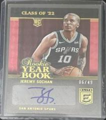 Jeremy Sochan [Red] #RYB-JSH Basketball Cards 2022 Panini Donruss Elite Rookie Yearbook Autographs Prices