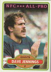 Dave Jennings [All Pro] #290 Football Cards 1980 Topps Prices