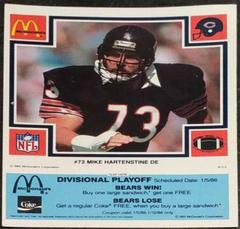 Mike Hartenstine [Blue] #73 Football Cards 1985 McDonald's Bears Prices