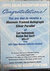 Carl Yastrzemski [Silver] #MFA-CY Baseball Cards 2023 Topps Museum Collection Framed Autographs Prices
