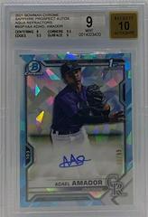Adael Amador [Aqua Refractor] Baseball Cards 2021 Bowman Sapphire Autographs Prices